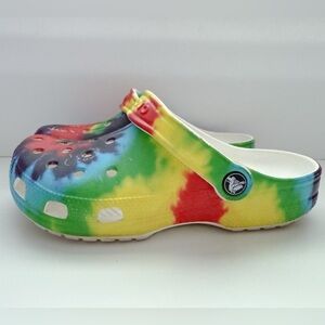 CROCS Colorful Tie-Dye Clogs - Size W6 Men’s